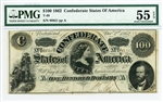 T-49, $100 Confederate States of America, 1862