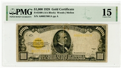 2408, $1,000 Gold Certificate, 1928