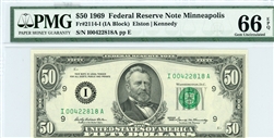 2114-I, $50 Federal Reserve Note Minneapolis, 1969