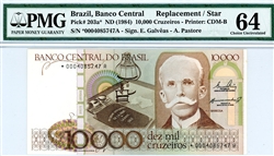 203a*, 10,000 Cruzeiros Brazil, 1984