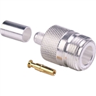 N Type Male Crimp, RG-213, Silver Body, Gold Pin