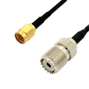 UHF female / SMA male Jumper RG-174 coaxial cable