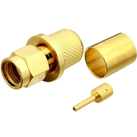 SMA Male crimp RG-58, LMR-195, RG-141