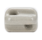 Large Egg Insulator, 2.25" long, 1.5" wide, .40" holes, porcelain