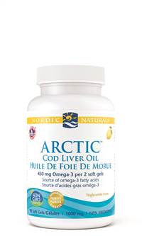 Nordic Naturals Cod Liver Oil Caps Lemon, 90's