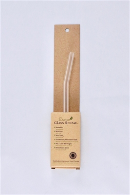 Enviro Straw, Glass Regular Straw (width 9.5mm), 8", Bent