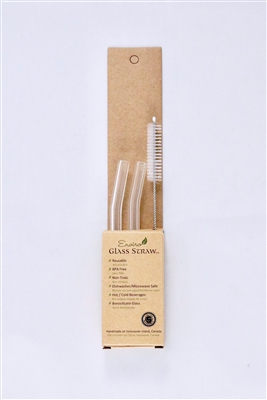 Enviro Straw, Glass Regular Straw (width 9.5mm), 6", Bent Combo