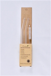 Enviro Straw, Glass Regular Straw (width 9.5mm), 8", Bent Combo