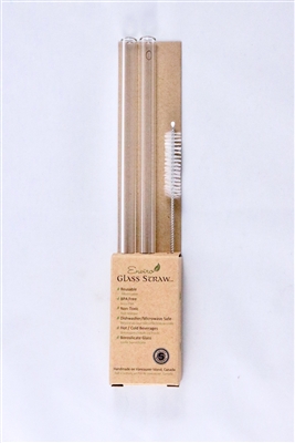Enviro Straw, Glass Smoothie Straw (width 12mm), 10", Straight Combo