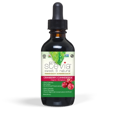 Crave Stevia Cranberry Liquid Drops, 30ml