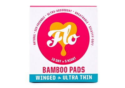 Here We Flo, FLO Bamboo Pads w/ Wings, 10 Day + 5 Night Combo Pack, 15 pads