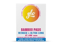 Here We Flo, glo Bamboo Pads for Sensitive Bladders, Long w/ Wings, 10 pads