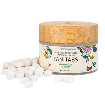TANIT TANITABS Toothpaste Tablets, Fresh Mint, 124 tablets