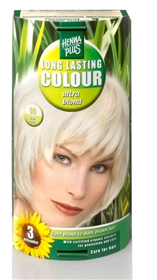 Hennaplus -  Long Lasting Colour Ultra blond 00 Coupe soleil - set