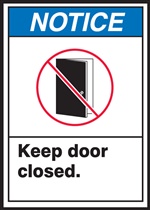 Notice Label KeepDoorClosed