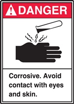 Danger Label CorrosiveNoEyeContact