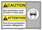 Caution Sign Eye Protection Required