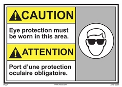 Caution Sign Eye Protection Required