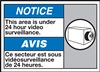 Notice Label Under 24 Hour Video Surveillance