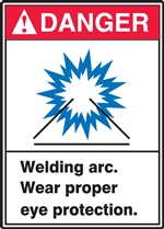 Danger Label Arc Wear Eye Protection