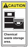 Caution Sign Chemical Waste Storage Area