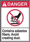 Danger Label Contains Asbestos Fiber