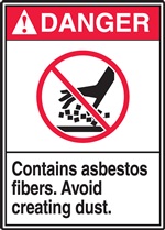 Danger Label Contains Asbestos Fiber