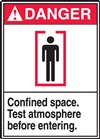 Danger Label Confined Space Test Atmosphere