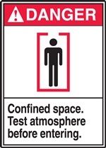 Danger Label Confined Space Test Atmosphere