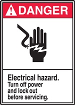 Danger Label Electrical Hazard Turn Off Power
