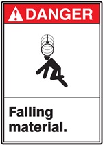 Danger Label Falling Material