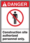 Danger Label Construction Site