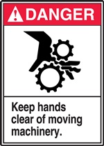Danger Sign Keep Hands Clear Area