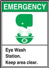 Emergency Sign Eye Wash Station Here