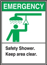 Emergency Sign Safety Shower Area