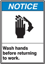 Notice Sign Wash Hands