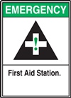 Emergency Label First Aid Station