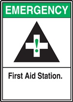 Emergency Label First Aid Station