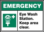 Emergency Label Eye Wash Station