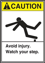 Caution Label Avoid Injury Watch Your Step