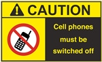Caution Label Cell Phones Must Off