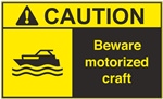 Caution Label Beware Motorized Craft