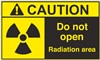 Caution Label Do Not Open Radiation Area