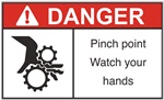 Danger Label Pinch PointWatch Your Hands