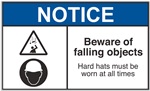 Notice Label Beware Of Falling Objects