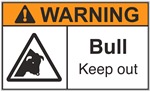 Warning Label Bull Keep Out