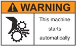 Warning Label This Machine Starts Automatically