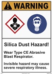 Warning Label Silica Dust Hazard With Pictogram