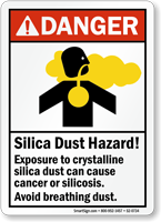 Danger- Label Danger- Silica Dust Hazard