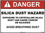 Danger Label Danger Silica Dust Hazard